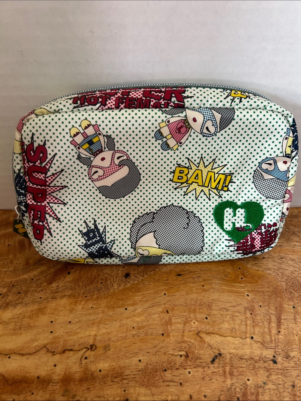 Harajuku Lovers Pop Art Comic Cosmetic Pouch - Green, Yellow, Red, Blue